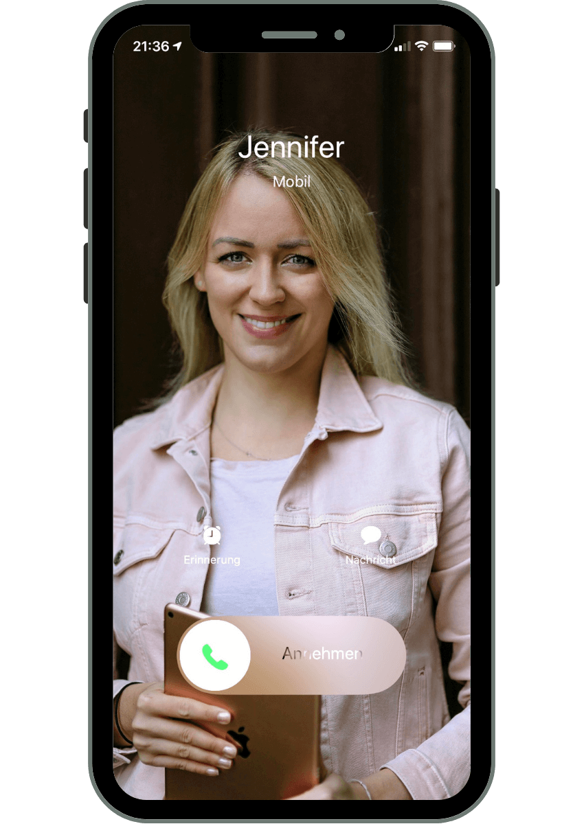 Smartphone eingehender Anruf von Jennifer
