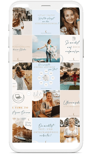 Mockup-Feeddesign Smartphone mit IG Feed Ansicht