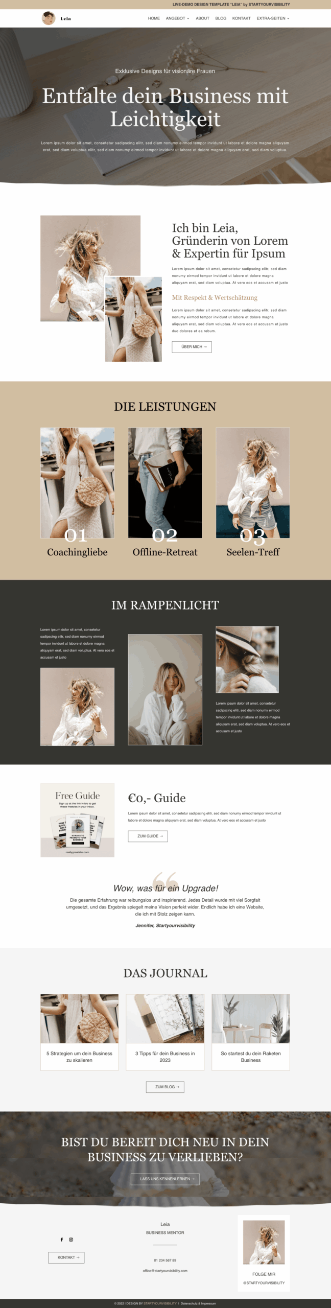Startyourvisibility Template Full Screenshot Leia